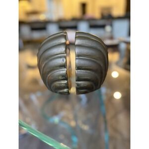 MCM Art deco scalloped Shell solid brass bookends Made in India